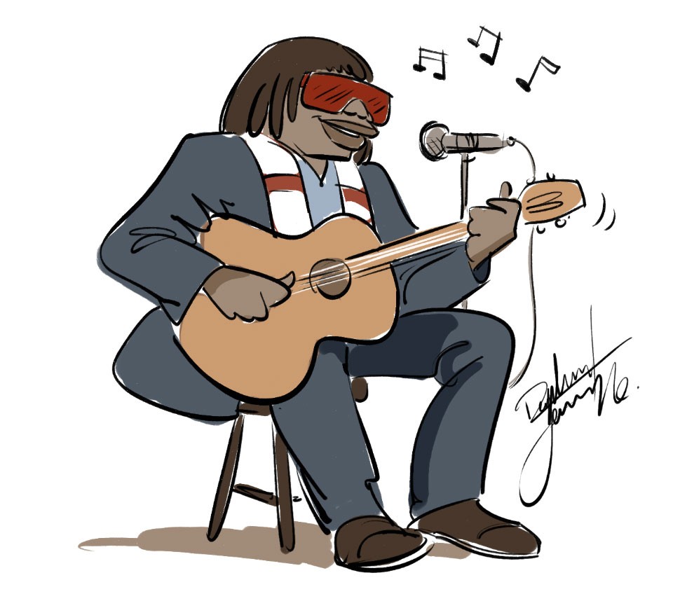 Ilustração de homem tocando violão